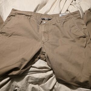 Bonobos Washed Chinos Size 38/32 Tan Khaki Straight Fit Flat Front